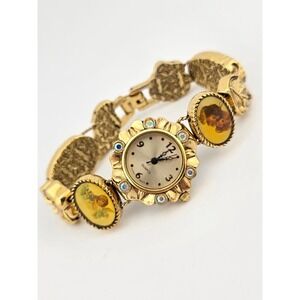Vintage Slider Charm Working Watch - Cherub Victorian‎ Revival AB Rhinestone